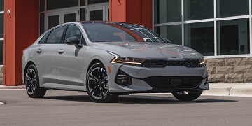 Exterior Appearance of the 2021 Kia K5 available at Wyatt Johnson Kia
