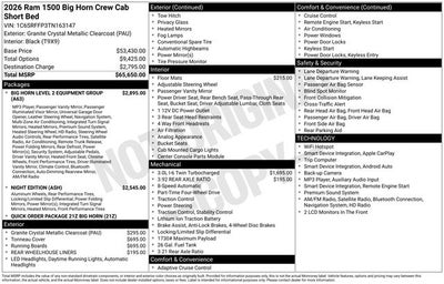 2026 RAM 1500 Big Horn/Lone Star