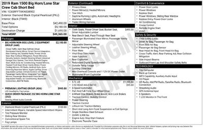 2019 RAM 1500 Big Horn/Lone Star