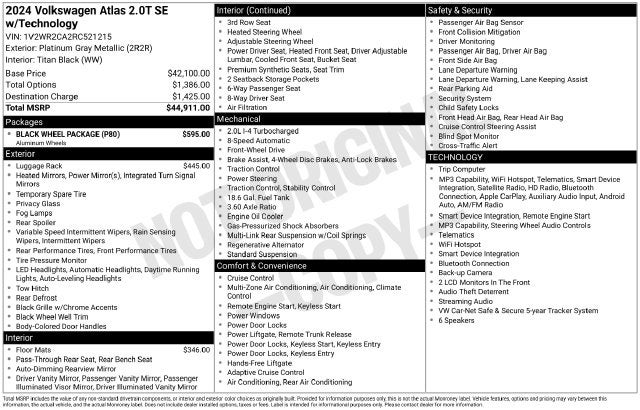 2024 Volkswagen Atlas 2.0T SE w/Technology