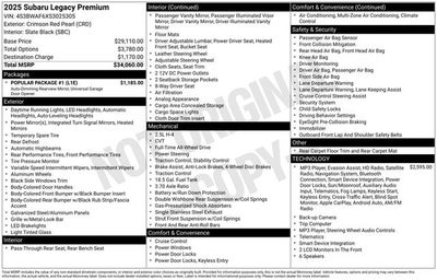 2025 Subaru Legacy Premium