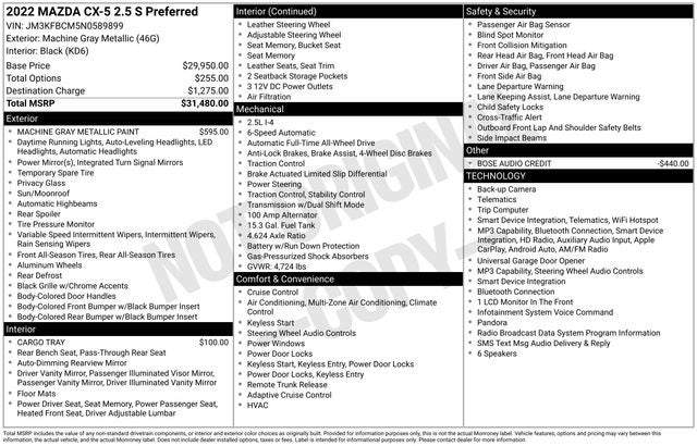 2022 Mazda Mazda CX-5 2.5 S Preferred Package