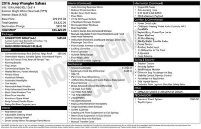 2016 Jeep Wrangler Sahara