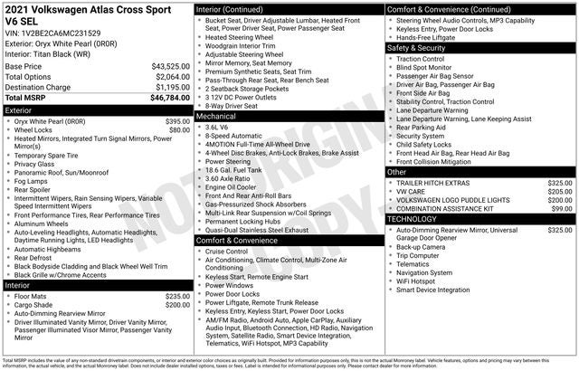 2021 Volkswagen Atlas Cross Sport 3.6L V6 SEL