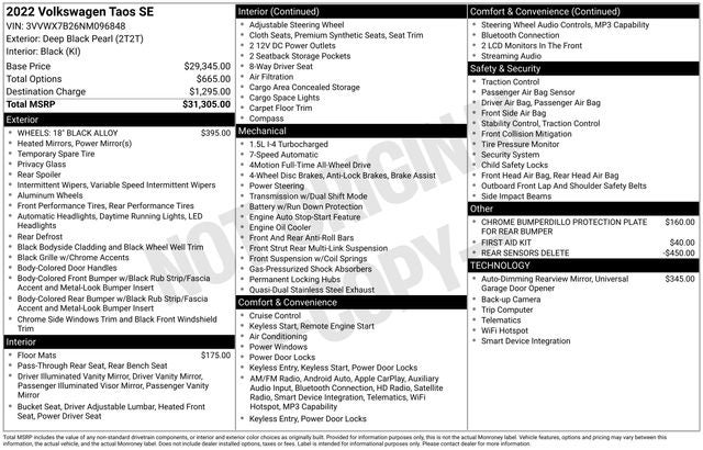 2022 Volkswagen Taos 1.5T SE