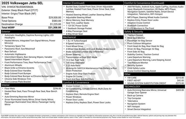2025 Volkswagen Jetta 1.5T SEL