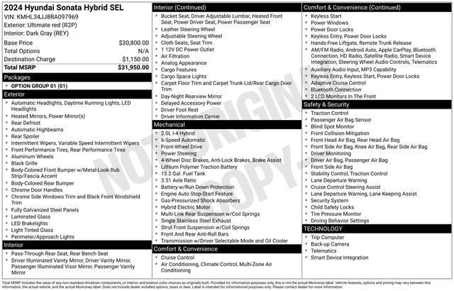 2024 Hyundai Sonata Hybrid SEL