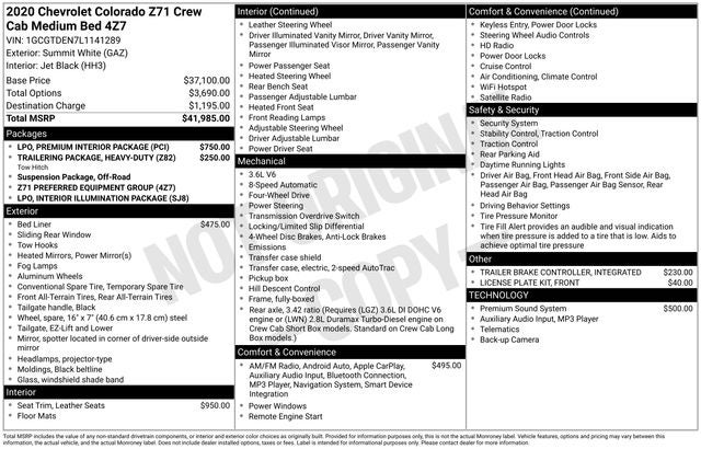 2020 Chevrolet Colorado Z71