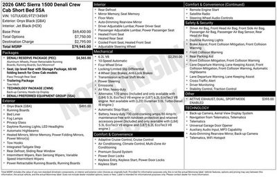 2026 GMC Sierra 1500 Denali Reserve