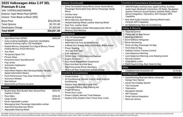 2025 Volkswagen Atlas 2.0T SEL Premium R-Line
