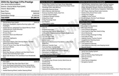 2026 Kia Sportage X-Pro Prestige