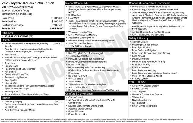 2026 Toyota Sequoia 1794 Edition