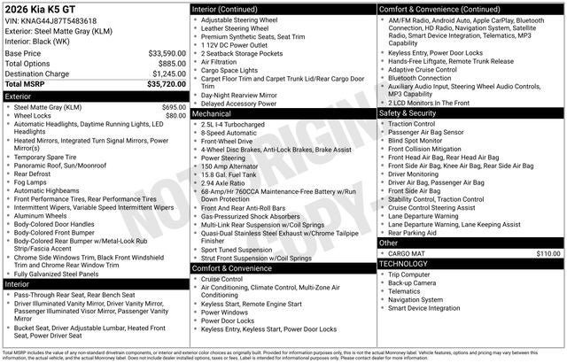 2026 Kia K5 GT