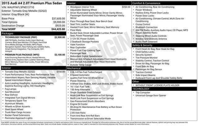 2015 Audi A4 2.0T Premium Plus quattro